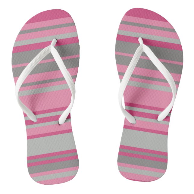 Chanclas Rayas grises rosadas (Plantilla)
