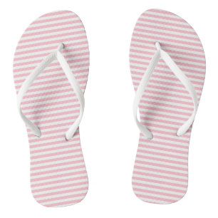 Chanclas Rayas horizontales de pequeño tamaño rosa y blanco