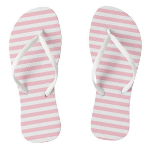 Chanclas Rayas horizontales de tamaño medio rosado y blanco