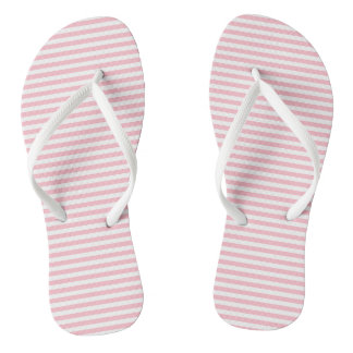 Chanclas Rayas horizontales pequeñas de color rosa y blanco