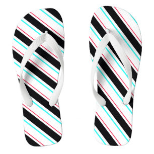 Chanclas Rayas Inclinadas de Franja Regimental en Blanco y