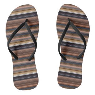 Chanclas Rayas marrones azules cortas