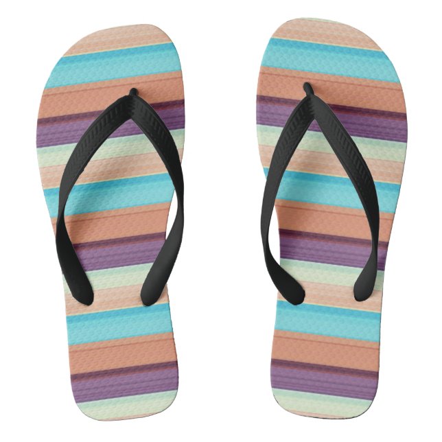 Chanclas Rayas marrones azules lindas  (Plantilla)