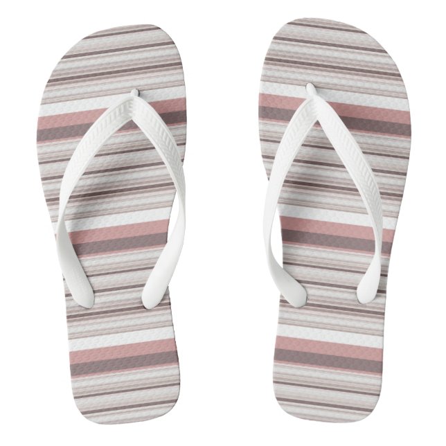 Chanclas Rayas marrones blancos y cortas (Plantilla)