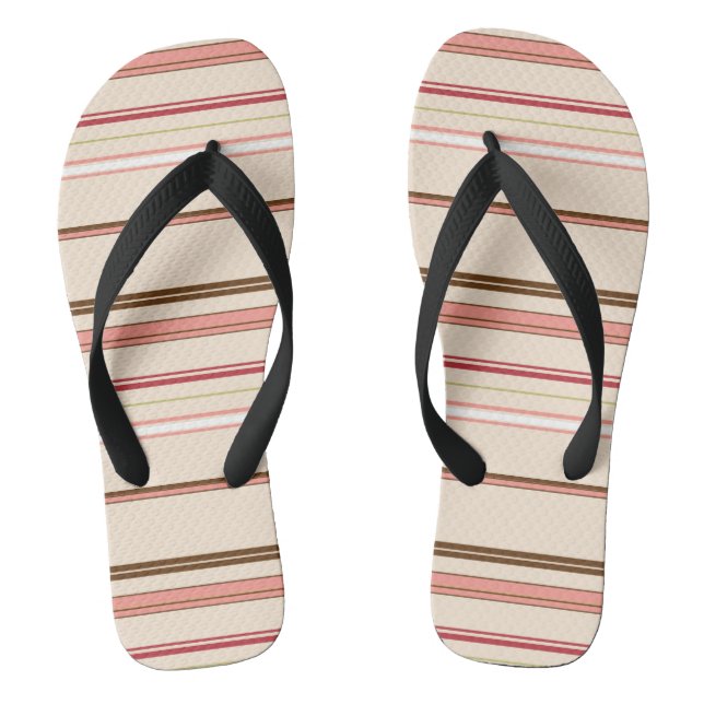 Chanclas Rayas marrones rosadas lindas (Plantilla)