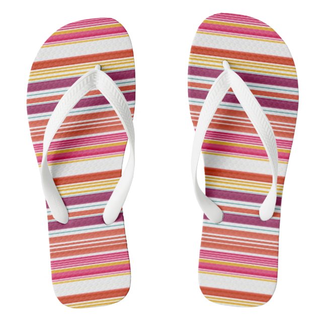 Chanclas Rayas marrones rosadas lindas (Plantilla)