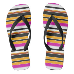 Chanclas Rayas naranjas negras lindas