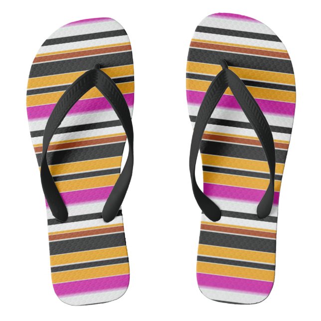 Chanclas Rayas naranjas negras lindas (Plantilla)