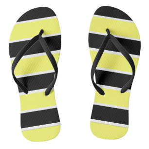 Chanclas Rayas Negras, Amarillas y Blancas