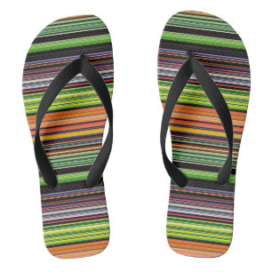 Chanclas Rayas negras lindas y coloridas
