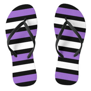 Chanclas Rayas Negras, Moradas y Blancas