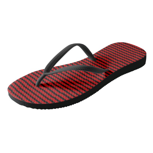 Chanclas Rayas Negras y Rojas (Angular)