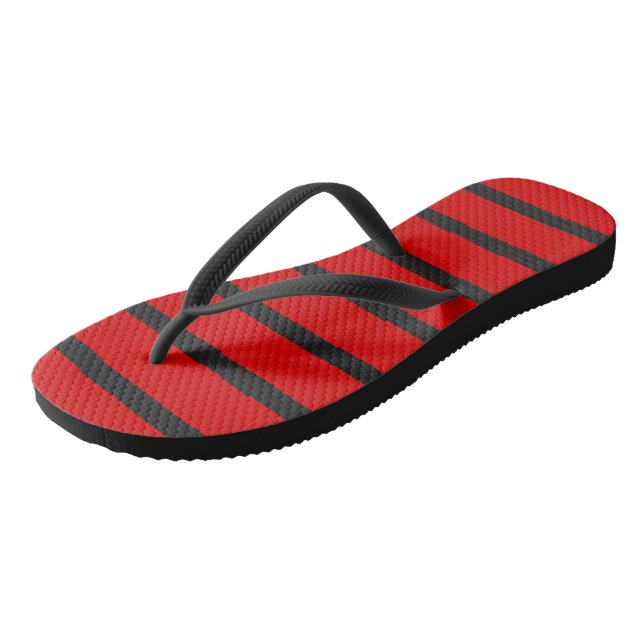 Chanclas Rayas Negras y Rojas (Angular)