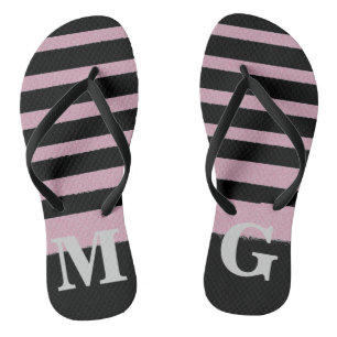 Chanclas Rayas Negras y Rosas Patrones Simples y Geniales