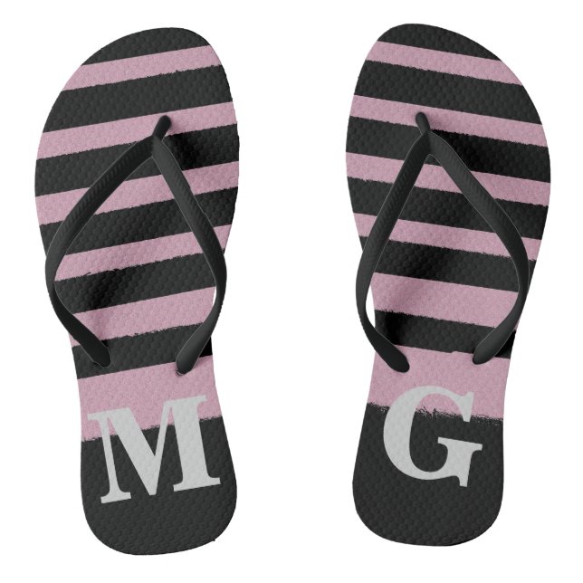 Chanclas Rayas Negras y Rosas Patrones Simples y Geniales (Plantilla)