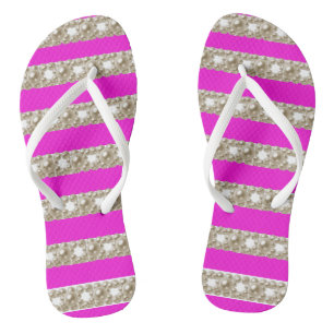 Chanclas Rayas negras y violetas con perlas elegantes