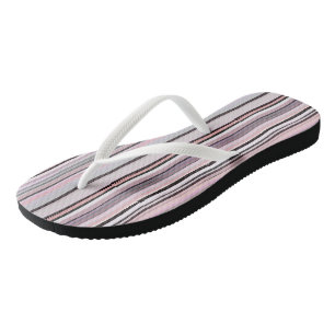 Chanclas Rayas onduladas de borgoña, rosa y morada