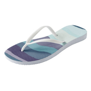 Chanclas Rayas onduladas púrpura y turquesa