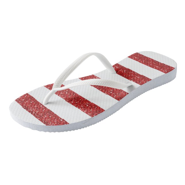 Chanclas Rayas Purpurinas rojas (Angular)