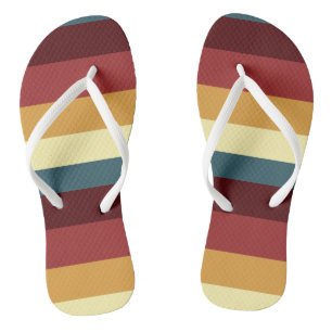 Chanclas Rayas rojas, azul verdoso y amarillas