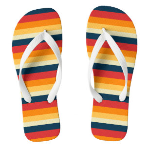 Chanclas rayas rojas, azules, naranjas y amarillas