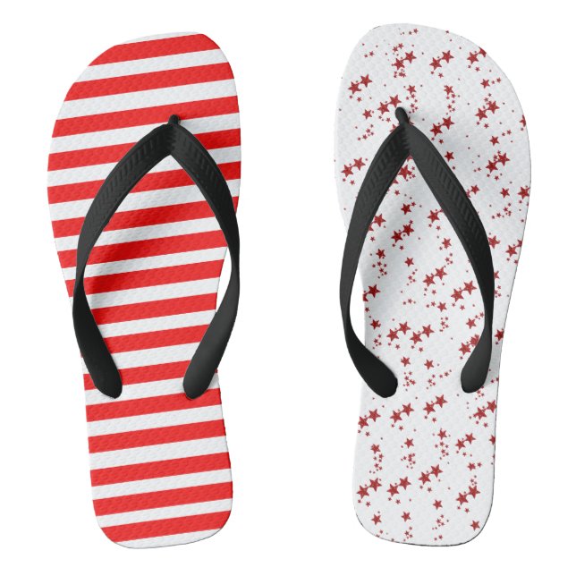 Chanclas Rayas rojas y estrellas (Plantilla)