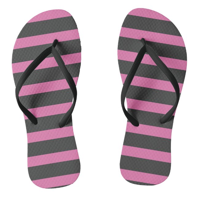 Chanclas Rayas rosadas y grises (Plantilla)