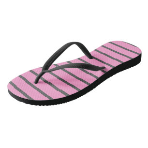 Chanclas Rayas rosadas y grises