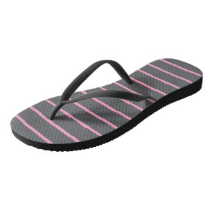 Chanclas Rayas rosadas y grises