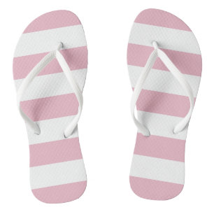Chanclas Rayas rosas, franjas blancas, patrón rayado