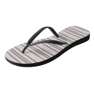 Chanclas rayas rosas y grises