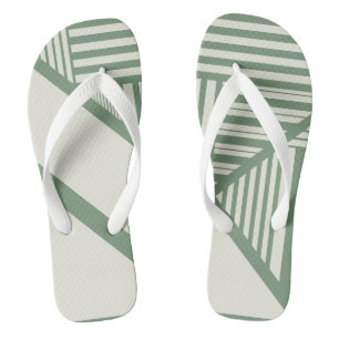 Chanclas Rayas triangulares en verde