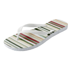 Chanclas Rayas verde oliva y rojas