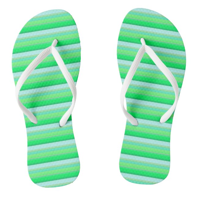 Chanclas Rayas verdes aqua lindas (Plantilla)