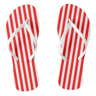 Chanclas Rayas verticales de tamaño medio rojas y blancas