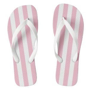 Chanclas Rayas verticales rosadas y blancas