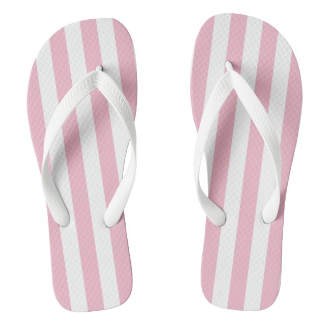 Chanclas Rayas verticales rosadas y blancas (Plantilla)