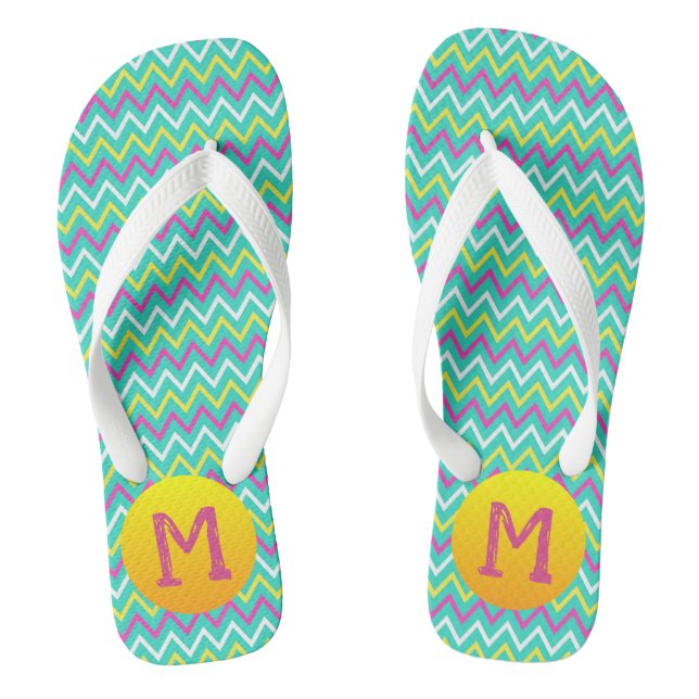 Chanclas Rayas Zig Zag Coloridas (Plantilla)