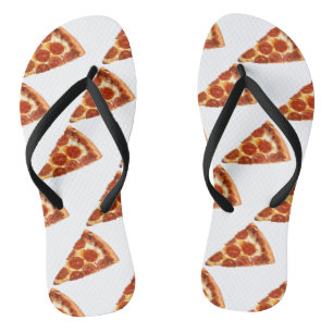 Chanclas rebanada de pizza de pepperoni clásica de Slippery