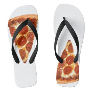 Chanclas rebanada de pizza de pepperoni clásica de Slippery
