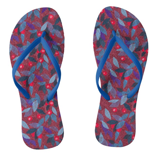 Chanclas Red Berries Patrón floral mínimo Botánica simple (Plantilla)