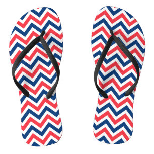 Chanclas Red Blue White Zig Zag Lines Geometric Baseball
