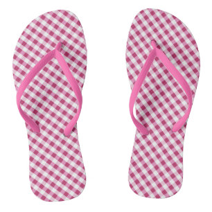 Chanclas Red Gingham Design Flip Flops