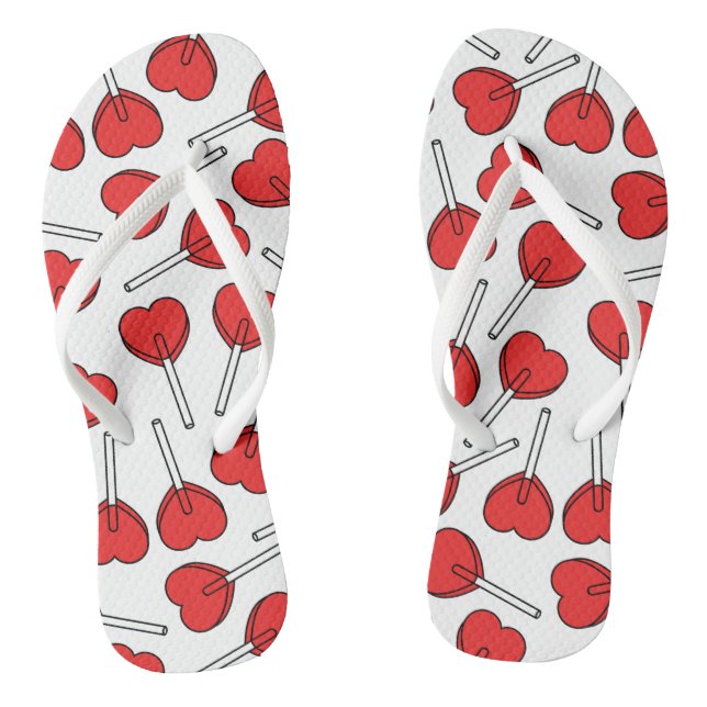 Chanclas Red Lollipops, Heart Lollipops, Lollipop Pattern (Plantilla)