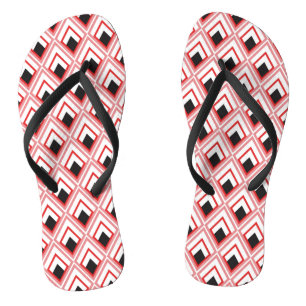 Chanclas Red Pink Rhombuses Pretty Geometric Shapes