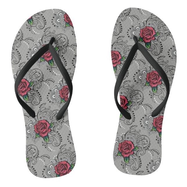 Chanclas Red Rose Paisley (Plantilla)