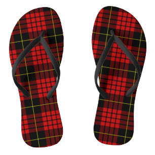 Chanclas Red Tartan Flip Flops