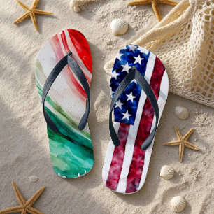 Chanclas Regalo de la bandera de Estados Unidos de Italia p