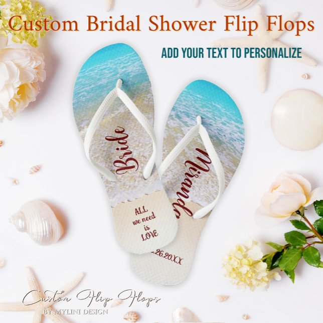 Chanclas Regalos de ducha de novias en la playa del Océano  (Subido por el creador)