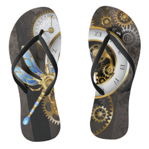 Chanclas Reloj de vapor con libélula mecánica